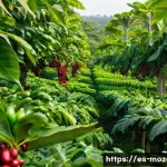 Home 12 모잠비크 커피 산업 성장 가능성 - Rescuing the Coffee Legacy in Gorongosa**
**Prompt:** "A vibrant, panoramic view of a sustainable A...