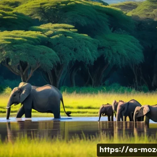 Home 11 모잠비크에서 경험하는 야생동물 투어 - A wide shot capturing the vibrant resurgence of wildlife in Gorongosa National Park, Mozambique. In ...