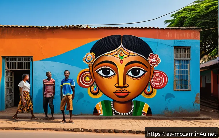 모잠비크의 수도 마푸투 여행 가이드 - A vibrant street scene in the Sommerschield neighborhood of Maputo, featuring large, colorful urban ...
