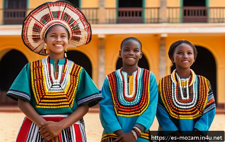 포르투갈 식민지 시절 모잠비크 - A vibrant cultural festival scene in Mozambique showcasing traditional Makua dancers wearing colorfu...